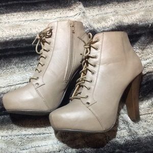 Light Brown Lace Up Booties